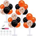 TONIFUL 4 Set Black Orange Balloons Stand Balloon Centerpiece by TONIFUL