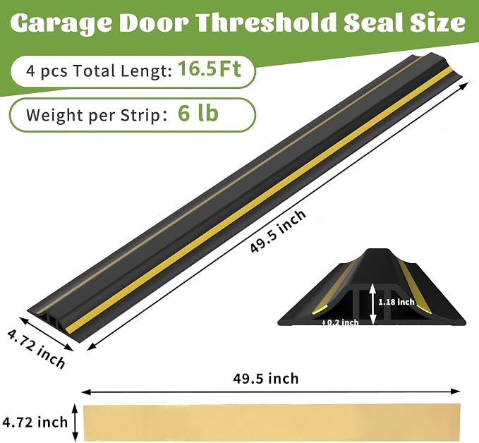 1.25" H Garage Door Threshold Seal, Total 16.5FT - Image 2