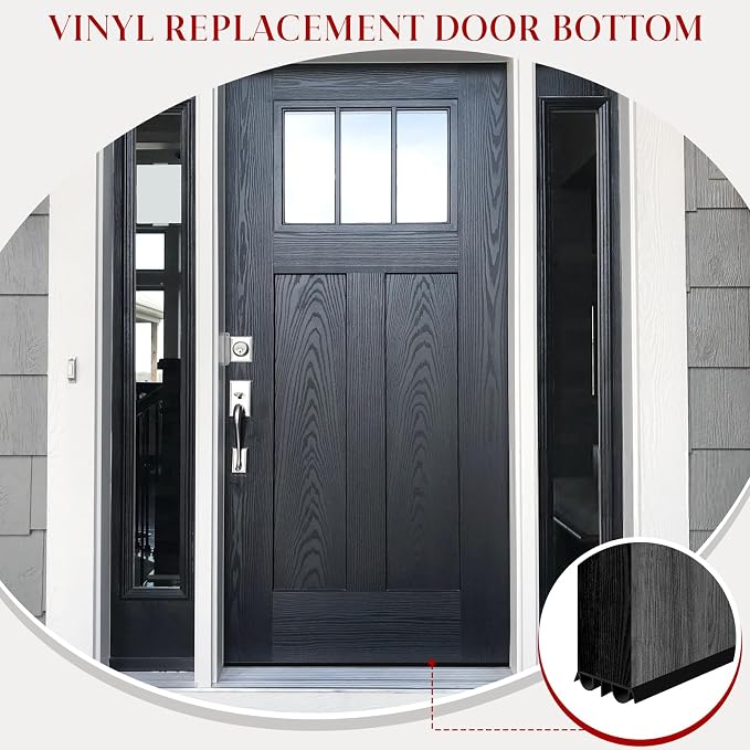 2 Pcs 36" Black Double Bubble Kerf Door Sweep | 1-3/4" Wide Weatherstrip Seal - Image 7