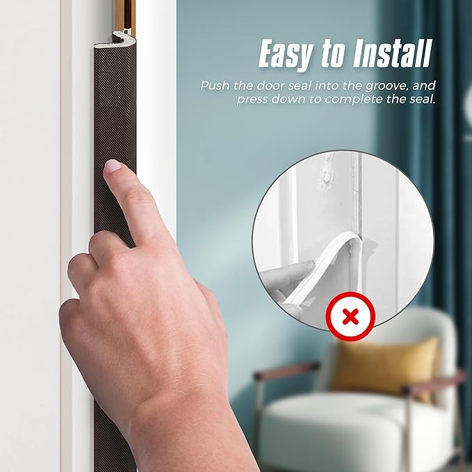 Door Weather Stripping, 50 FT V-Shaped Kerf Seal - Image 5