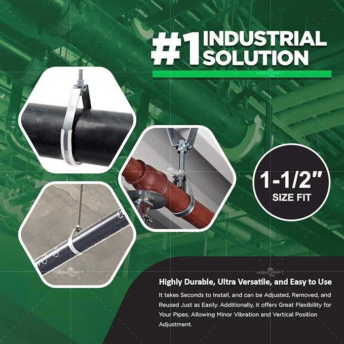 HIGHCRAFT ITSO-HQ112-10 Swivel Loop Pipe Hanger, Pre-Galvanized Steel, 1-1/2 in. - Image 4