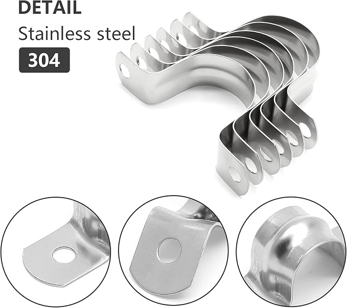 Bonsicoky M25 1 Inch Rigid Pipe Strap, Stainless Steel, 0.71" Width, - Image 3
