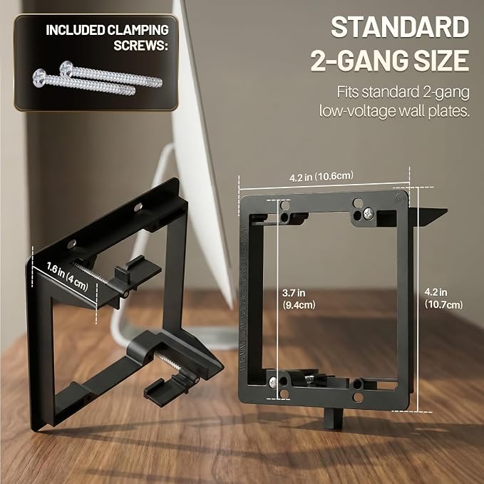 TNP 1 Gang Low Voltage Mounting Bracket, Old Work Drywall Box, coax and speaker - Image 6