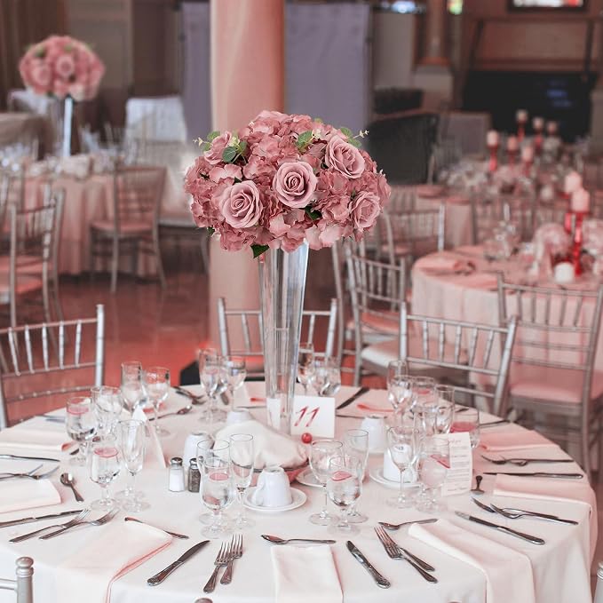 BLOSMON Artificial Flower Balls Wedding Centerpieces, Dusty Pink | 15.7" Dia - Image 2