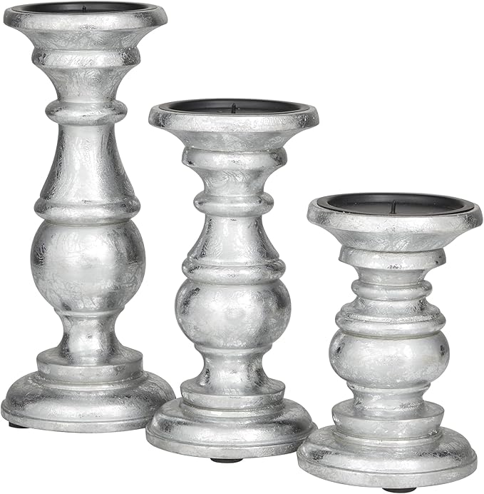 Deco 79 Traditional Mango Wood Pillar Candle Holder - Image 7