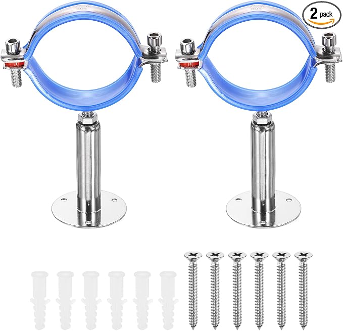 HARFINGTON 2 Set Wall Mount Ceiling Mount Pipe Supports 304 Stainless Steel by HARFINGTON