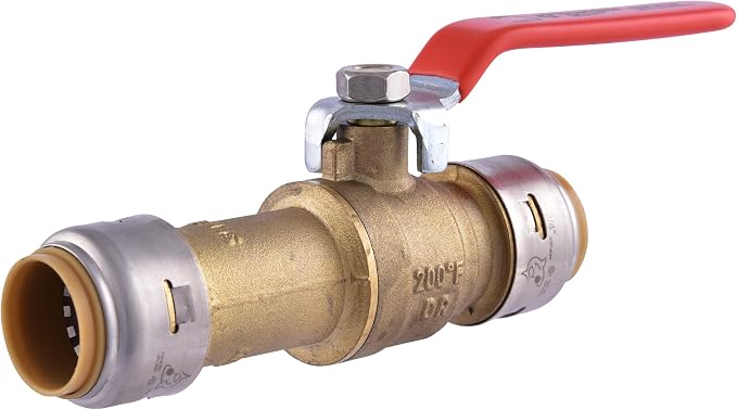SharkBite Max 3/4 Inch Slip Ball Valve, Push to Connect Brass Plumbing Fitting by SharkBite