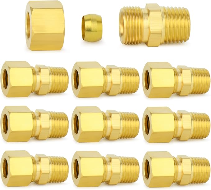 ChillWaves Brass Compression Tube Fitting, 5/16" OD x 1/4" NPT Male Compression by VisittheCHILLWAVES