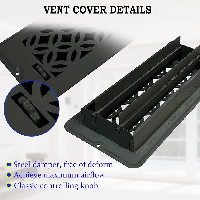 4x10 Vent Covers for Home Floor, Floor Vent Cover, Air Vents, All Steel Heavy - Image 5