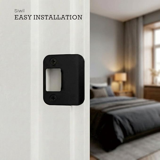 Deadbolt Strike Plate – Extended Lip Door Knob Strike Plate, Reinforced Door - Image 2
