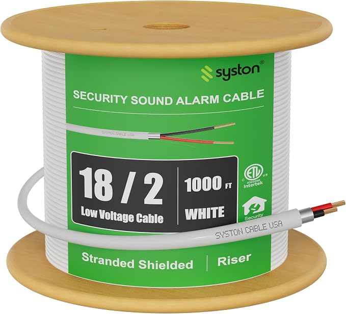 SYSTON 18/2 Fire Security Burglar Station Sound Alarm Control Cable Wire by SystonCableTechnology