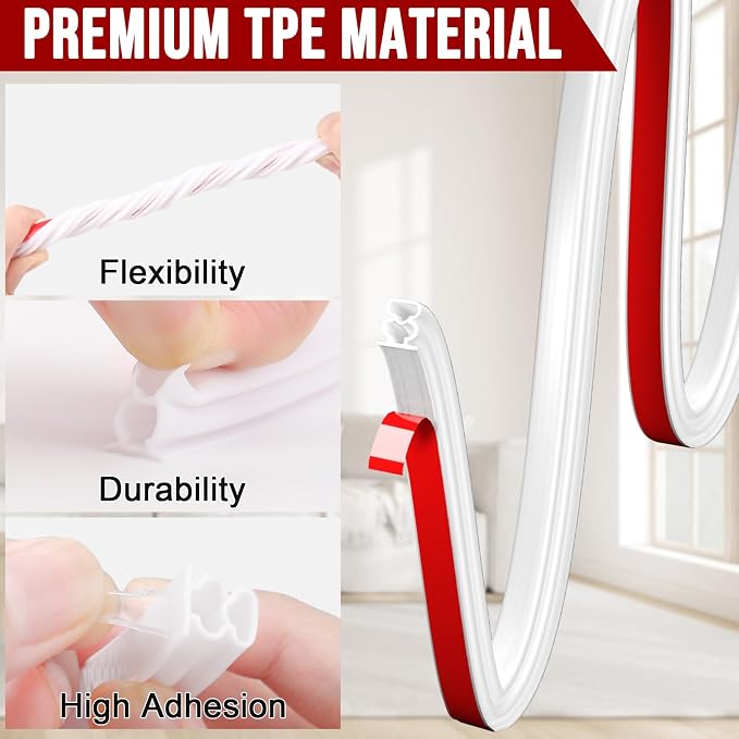 alophoty Door Weather Stripping Door Seal Strip, 0.39"×0.39" | Self-Adhesive - Image 5