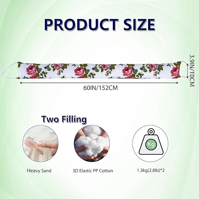 2 Pack 60 Inch 4 Inch Wide Under Door Blocker Door Draft Stopper - Image 2