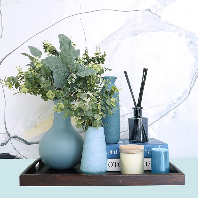 Mixed Eucalyptus Leaves Stems Bulk Artificial Eucalyptus Leaves Sprays Faux - Image 4