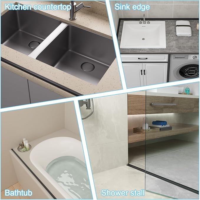 Duzzy 39 Inch Shower Threshold Water Dam Guard, Silicone Rubber Shower Door - Image 5