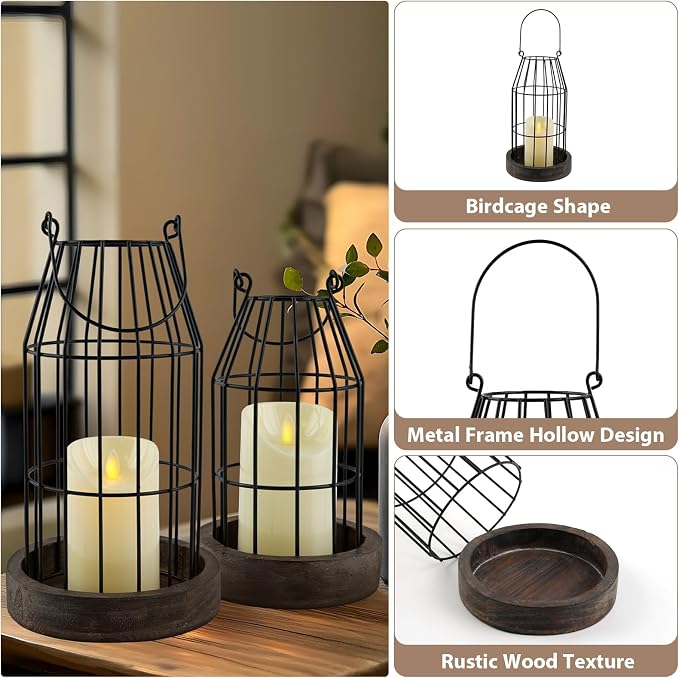 Farmhouse Lantern Decor Rustic Home Decor Lantern - Image 5