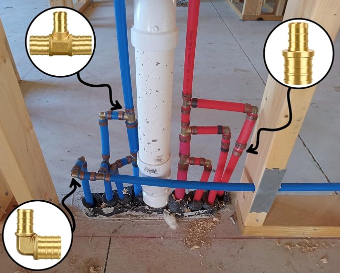 12 Pack 3/4" × 3/4" × 1/2" Brass PEX TEE Fittings | - Image 7