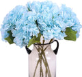 Kimura's Cabin 6pcs Fake Hydrangeas Flowers Artificial Hydrangea, Light Blue | by WeddingPartyArrangementBouquetsDecorationArtificialFlowers