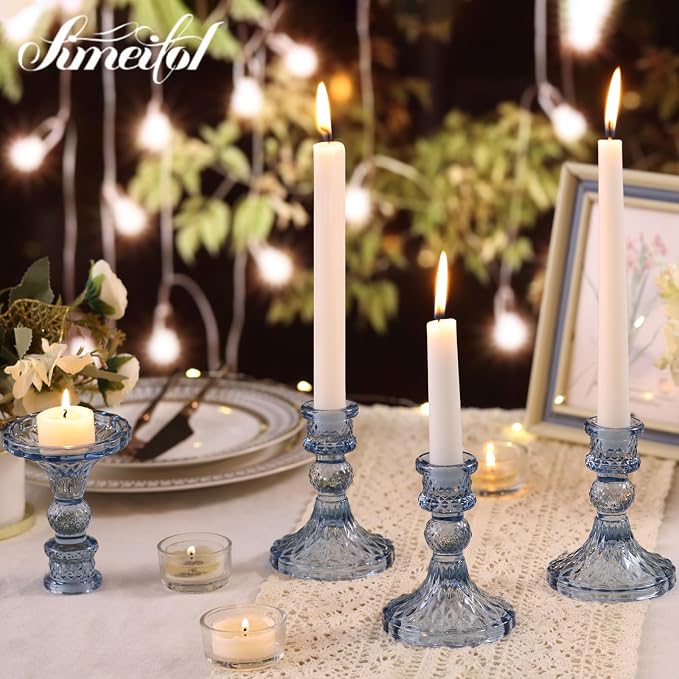 Glass Candle Holder Set of 12, Candle Stick Holder - Image 9