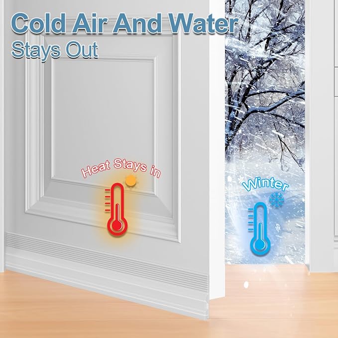 Door Draft Stopper, Door Sweep for Bottom of Door, Under Door Gap Filler for - Image 4