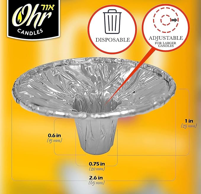 OHR Extra Heavy Disposable Aluminium Foil Candle Holder, Drip Cup Bobeches - Image 3