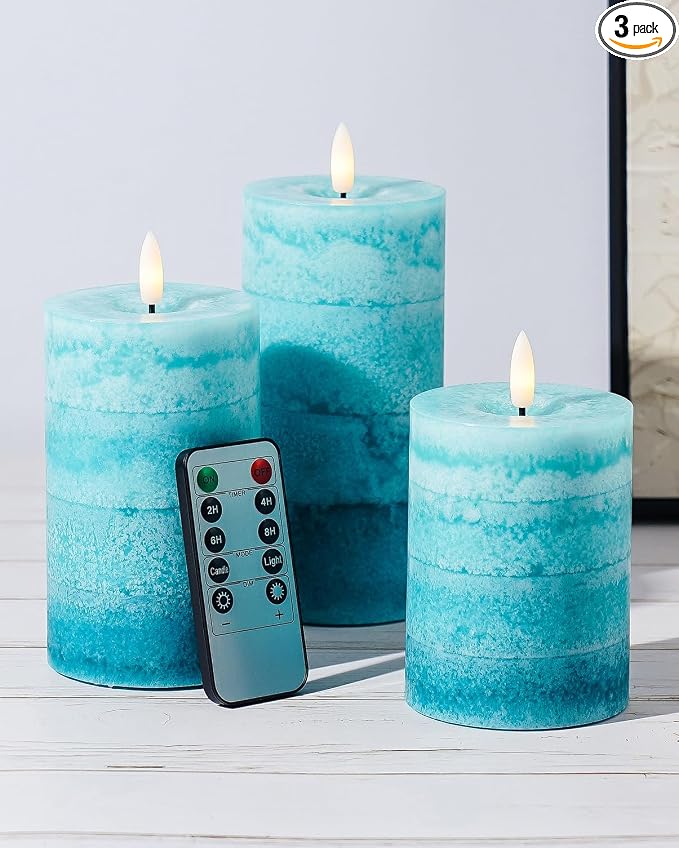 Stmarry Gradient Teal Flameless Candles by Stmarry