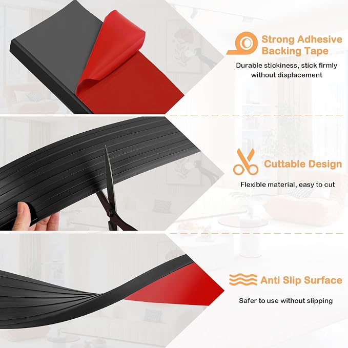 Threshold Ramps for Doorways Self-Adhesive Rubber Threshold Strip | Rubber - Image 2