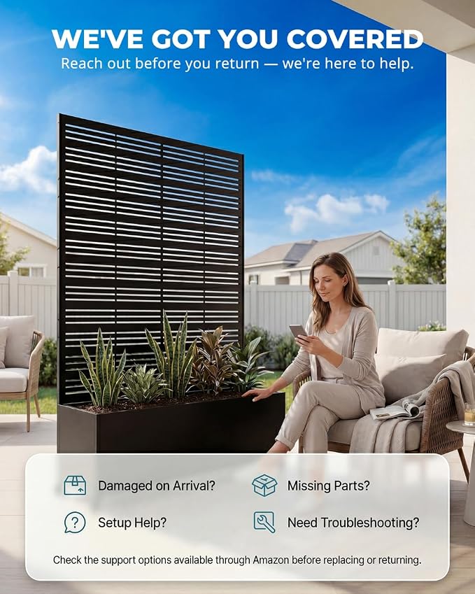 73" Tall Privacy Planters with Trellis, Freestanding - Image 7