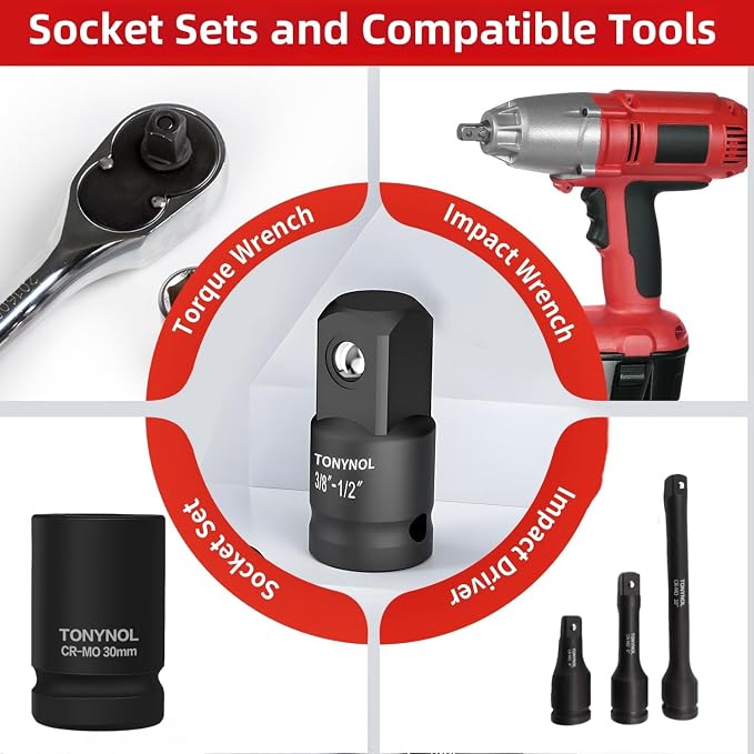 TONYNOL Impact Socket Adapter, Enhances Impact Driver Conversions, - Image 5