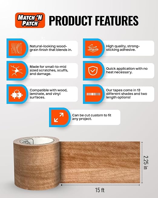 MATCH 'N PATCH Wood Grain Repair Tape - Image 2