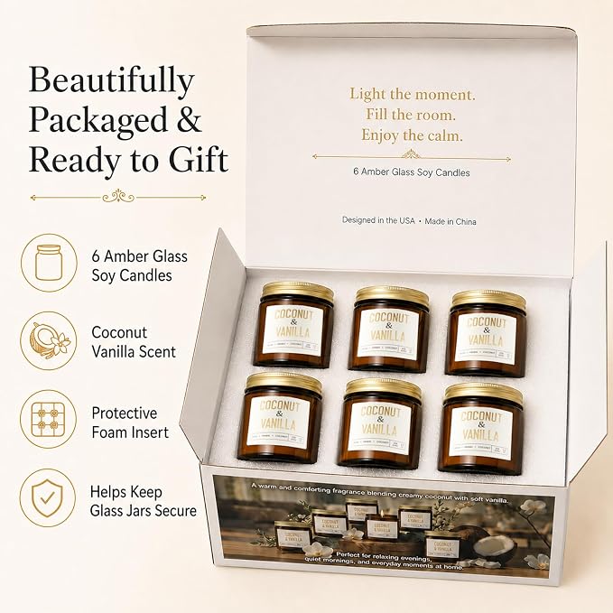 6-Pack Jar Scented Candles for Home Scented - Image 2