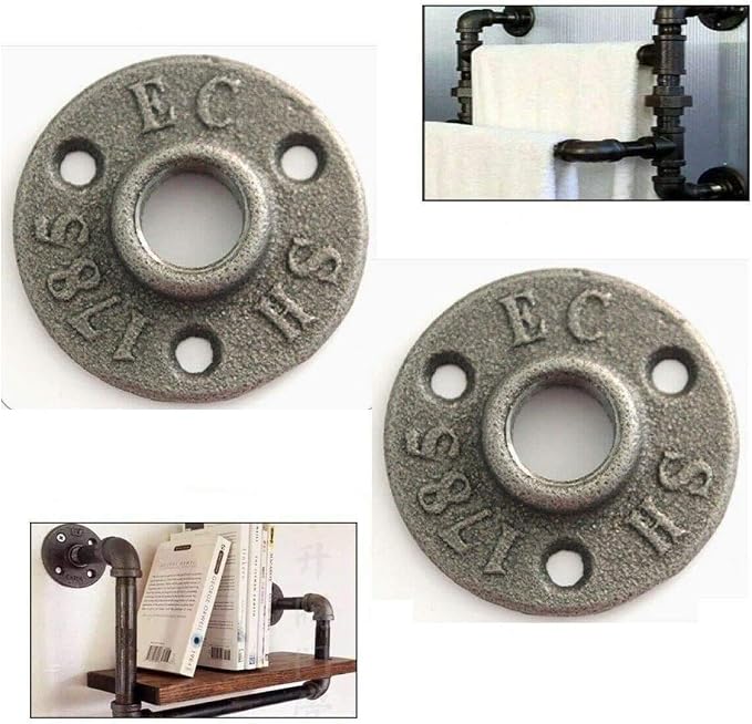 2Pack Inch Floor Flange Cast Iron Pipe Floor Threaded Pipe Fitting Industrial - Image 5