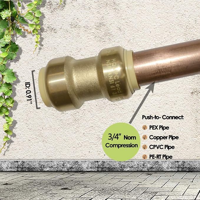 Pex Fittings 3/4 inch Straight Coupling Push Fit PEX Fitting, Push-to-Connect - Image 2