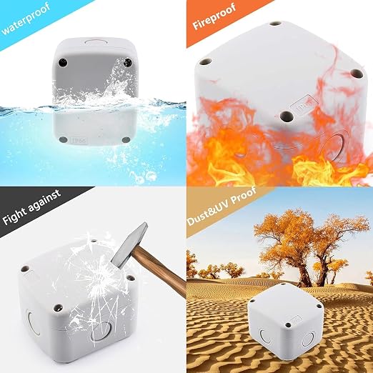 White ABS Project Box, IP66 Weatherproof PVC Plastic Enclosure Box | 3.3 x 2.8 - Image 4