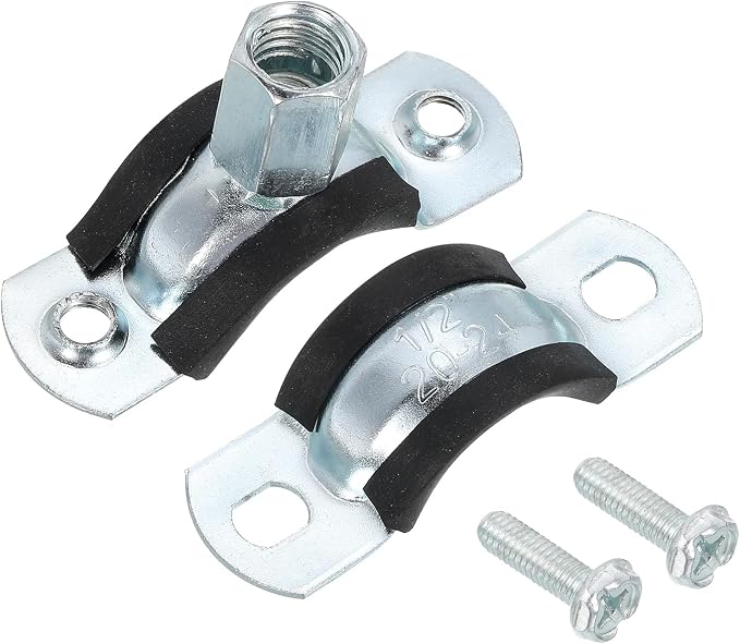 uxcell 10 Pcs Adjustable Pipe Bracket Clamp, 3/4" Wall Mount Galvanized Iron - Image 3