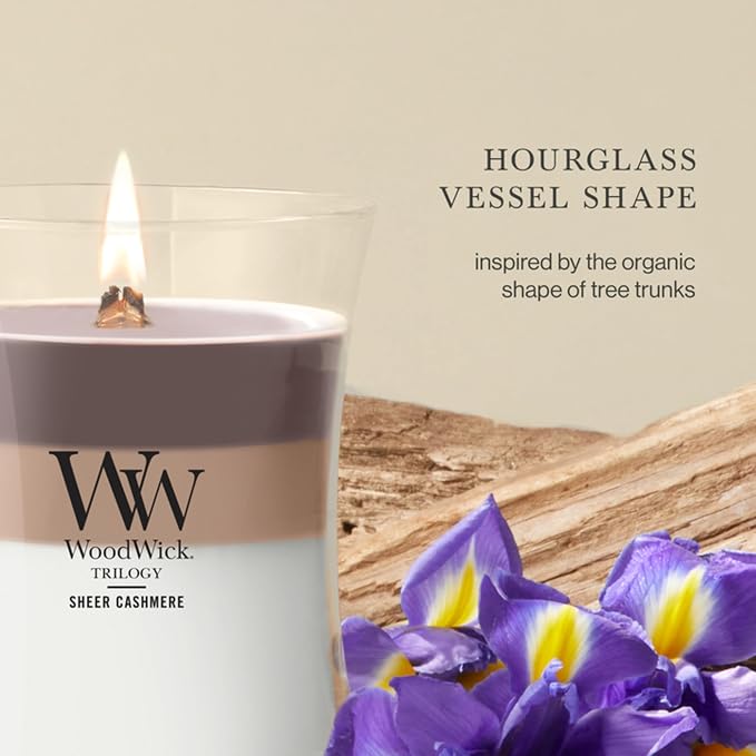 WoodWick Sheer Cashmere Medium Hourglass Trilogy Candle - Image 4