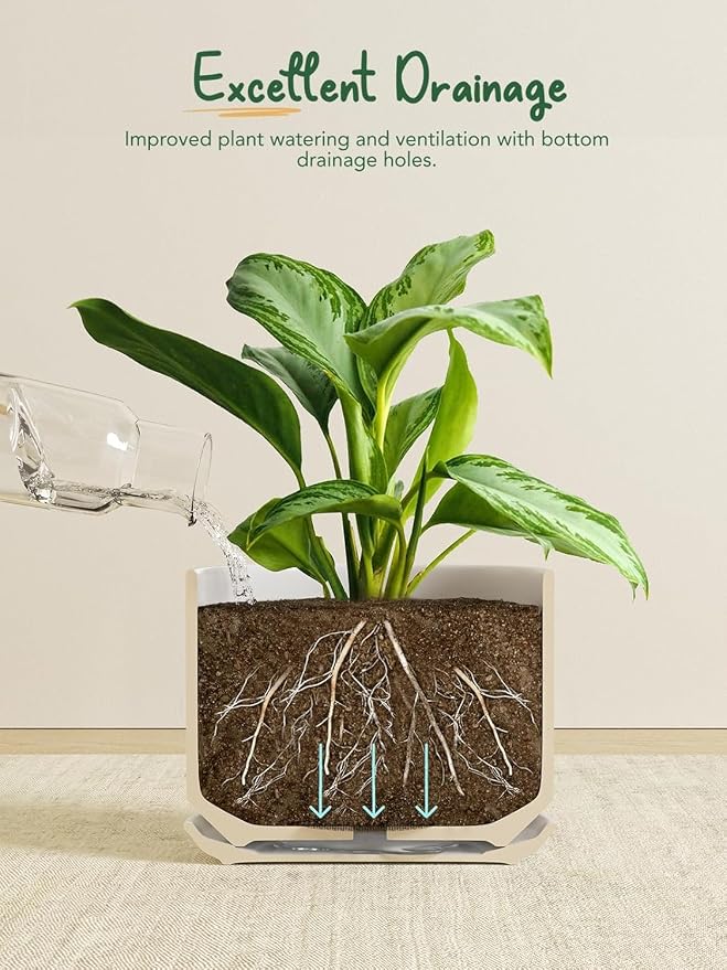 LE TAUCI Ceramic Pots for Plants, 4.3+5.3+6.8 Inch Plant Pots, Indoor Planters - Image 8
