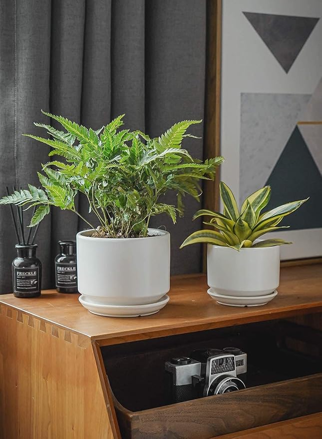 LE TAUCI Ceramic Pots for Plants, 4.3+5.3+6.8 Inch Plant Pots, Indoor Planters - Image 4