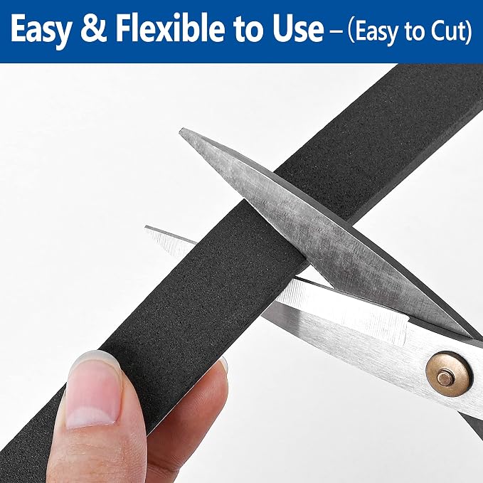 Kikerike Self Adhesive Foam Tape Weatherstrip 1In x 1/16In x 66Ft High Density - Image 4