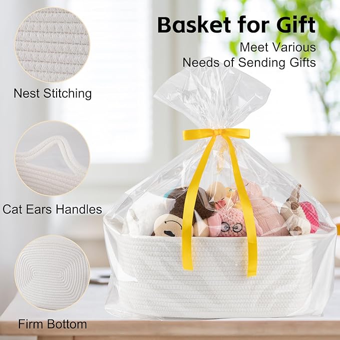 OIAHOMY 19L Woven Basket, Gift Basket Empty - Image 4