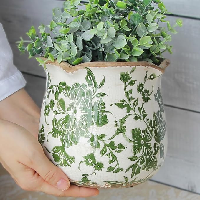 Xiaan Jiaju Tuscan Ceramic Plant Pots, Vintage Planter & Vase - Image 5