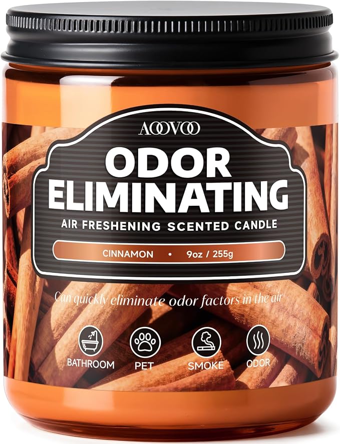 AOOVOO Cinnamon Odor Eliminating Candle - 9 oz Fall Candles by AOOVOO