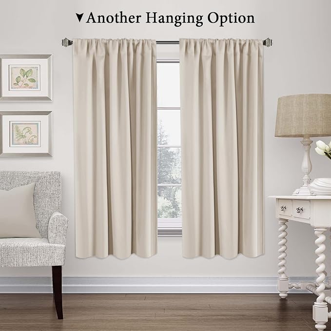 H.VERSAILTEX Blackout Tie Up Curtain 2 Panels Thermal Insulated Window Shade - Image 4