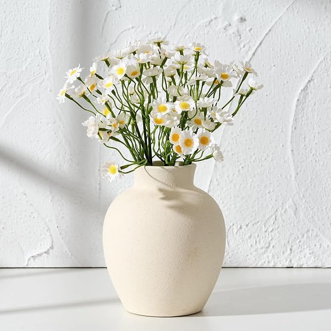 SIDUCAL Spotted Ceramic Modern Style Vase, 5.7 Inch Rustic Farmhouse Boho Vase - Image 3
