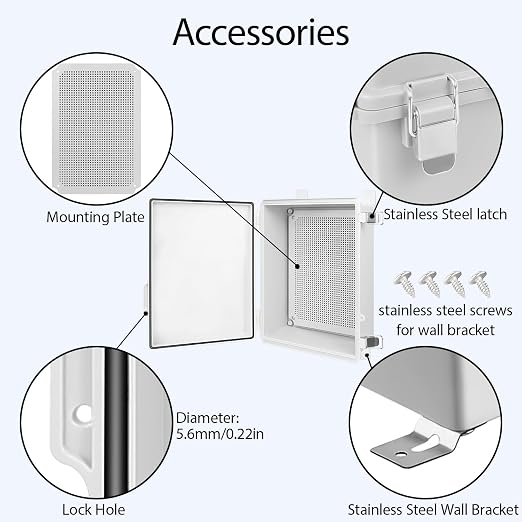 Electrical Box, IP67 Waterproof Hinged Cover Stainless Steel Latch Junction Box - Image 4