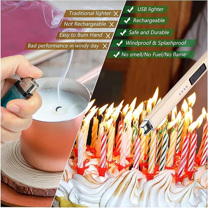 2 Pack Electric Candle Lighter, Christmas Stocking Stuffers Gifts - Image 4