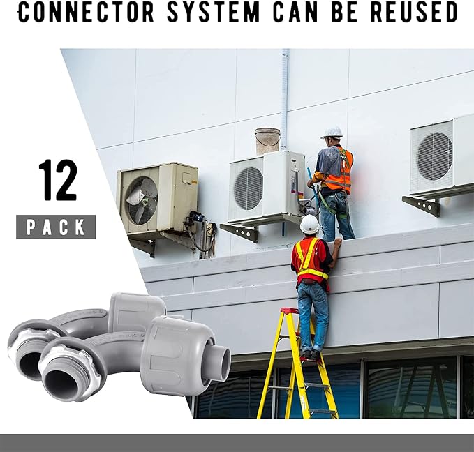 BBTO 12 Pieces 1/2 Inch Liquid Tight Connector Flexible Non Metallic Electrical - Image 6