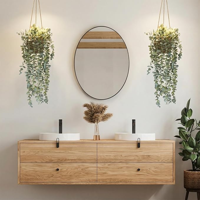 Artificial Hanging Plants in Woven Basket - Image 5