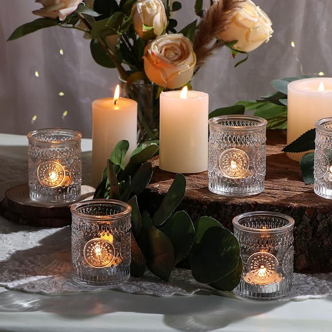 DEVI 24pcs Clear Glass Votive Candle Holders, Vintage Candle Holder - Image 7
