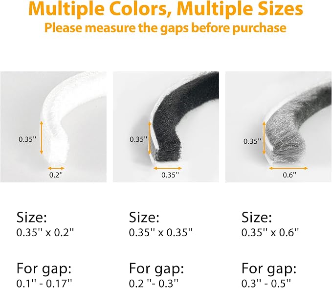 39.4FT Weather Stripping for Doors and Windows, Self-Adhesive Soundproofing - Image 2